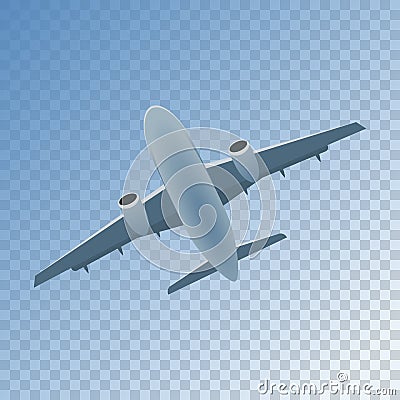 Realistic plane flies high Vector Illustration