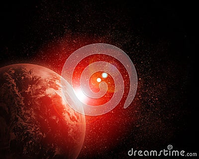 Realistic planet earth in space Stock Photo