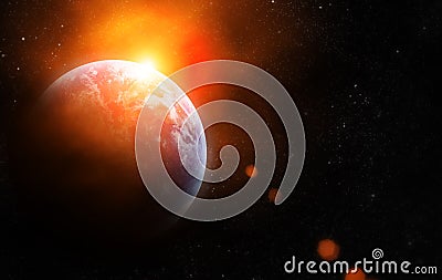 Realistic planet earth in space Stock Photo