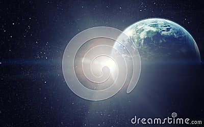 Realistic planet earth in space Stock Photo