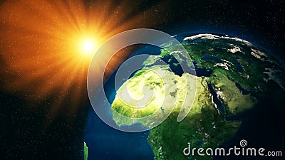 Realistic Planet Earth from space Stock Photo