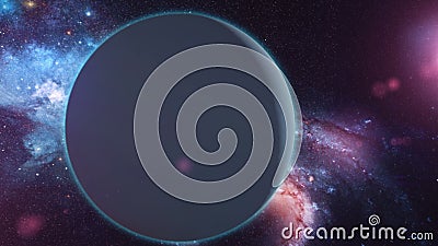 Realistic Planet Uranus from space 3D rendering Stock Photo