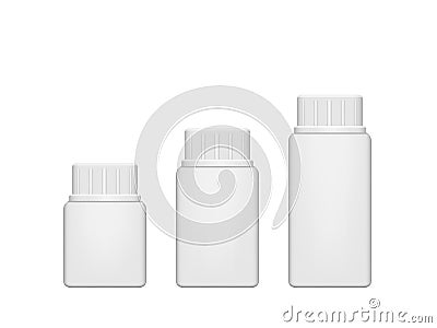 Realistic plastic pill bottle. Mock Up, Vector Vector Illustration