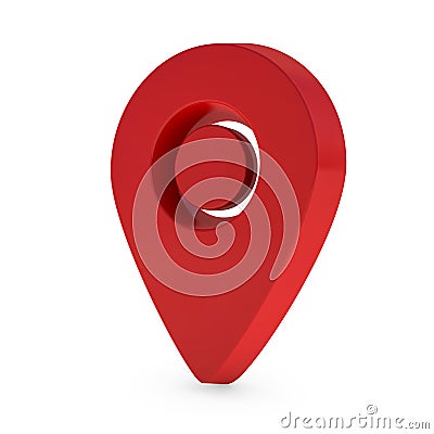 Realistic pointer of map. Red map marker icon. 3D Stock Photo