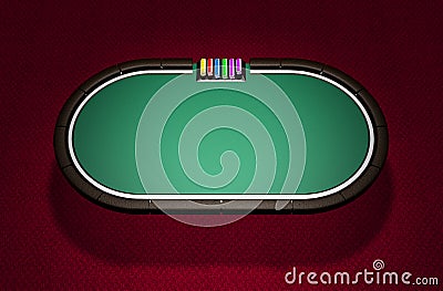 Realistic Poker Table Stock Photo