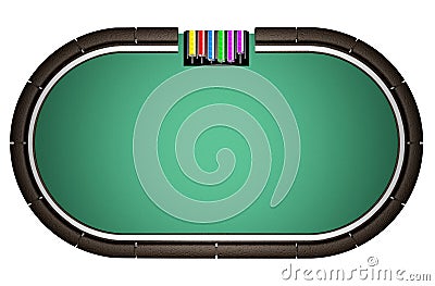 Realistic Poker Table Stock Photo