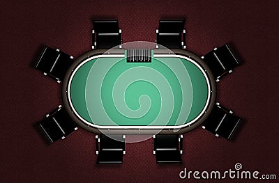 Realistic Poker Table Stock Photo