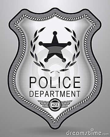 Realistic Police Badge. Vector Isolated Illustration Stock Photo