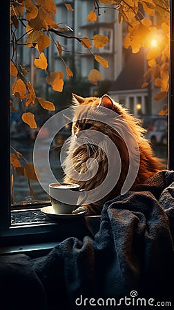 Realistic portrait of beautiful Persian cat Stock Photo