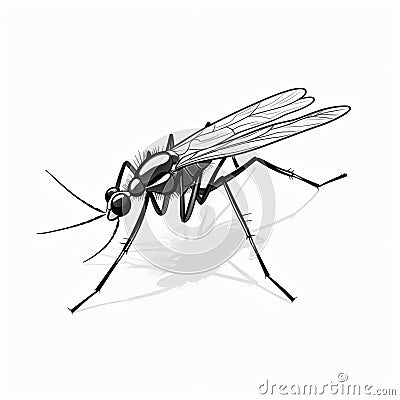 Mosquito Vector Illustration Noir Comic Art Inspired By Marko Manev Stock Photo