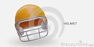 Realistic protective goalie helmet. Sports accessory for face and head safety Vector Illustration