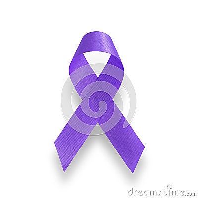 Realistic purple ribbon Stock Photo