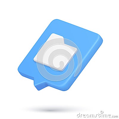 Realistic quick tips folder file storage cyberspace directory 3d icon alert vector illustration Vector Illustration