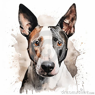 Realistic Rabbit Bull Terrier Painting In Russ Mills Style Stock Photo