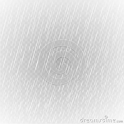 Realistic rain. Pure, clean water drops. Water Rain. Vector illustration Vector Illustration