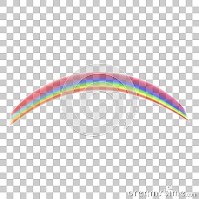 Realistic rainbow icon isolated on transparent background. Vector Illustration