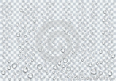 Realistic raindrop on the transparent background. Vector Illustration