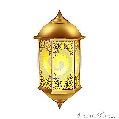 Realistic Ramadan Lamp Icon Vector Illustration