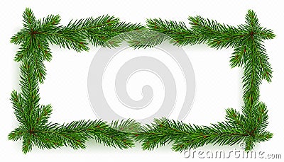 Realistic rectangular pine tree frame in vector Vector Illustration