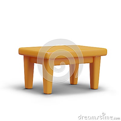 Realistic rectangular table, side view. Object for design of dining room, restaurant, cafeteria, pub Vector Illustration