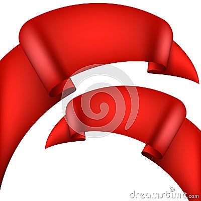 Realistic Red decorative ribbon. EPS 10 Vector Illustration