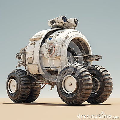 Realistic Render Of Old Space Vehicle In Post-apocalyptic Style Stock Photo
