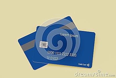 realistic representation. 3d render illustration of a credit card Cartoon Illustration