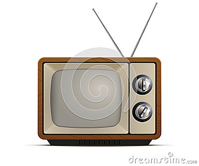 Realistic retro tv illustration, old tv screen Vector Illustration