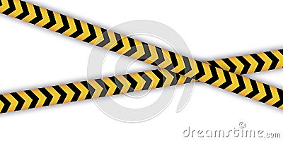 Realistic ribbon. Stop coronavirus. Yellow striped ribbons, great design for any purposes. Vector illustration. EPS 10. Vector Illustration