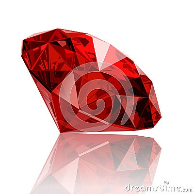 Realistic ruby gemstone Vector Illustration