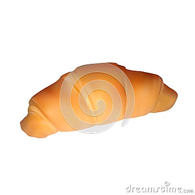 Realistic ruddy french croissant. 3d vector illustration. Vector Illustration
