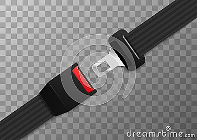 Realistic safety belt on transparent background Vector Illustration