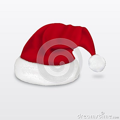 Realistic santa claus hat Stock Photo