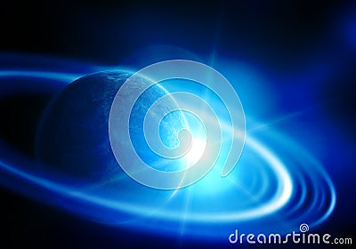 Realistic saturn Stock Photo