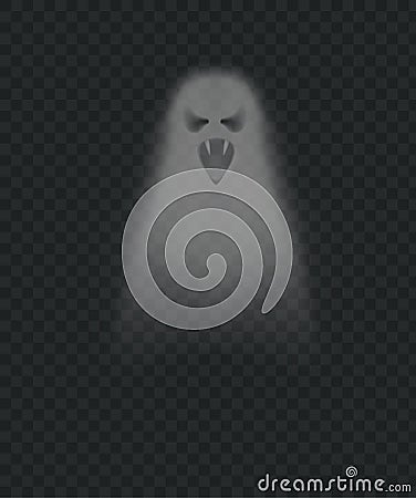 Realistic scary ghost. Isolated vector ghost and poltergeist Vector Illustration