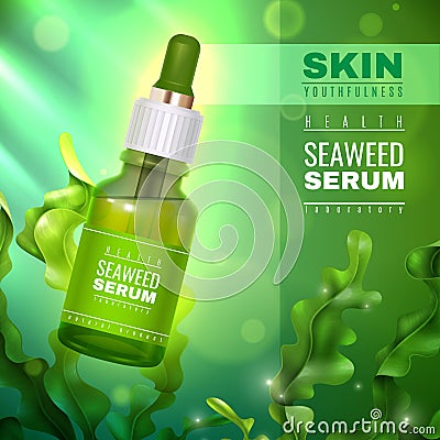 Realistic Sea Weed Cosmetics Illustration Vector Illustration