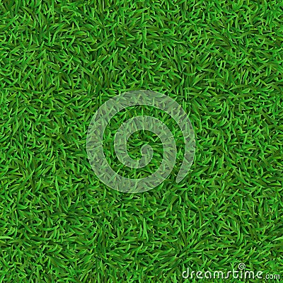 Realistic seamless green lawn. Grass carpet texture, fresh nature covering pattern, garden green grass and herbs meadow Vector Illustration