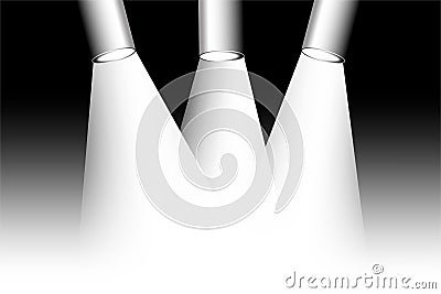 realistic Searchlights. Festive background. Vector illustration. Stock image. Vector Illustration