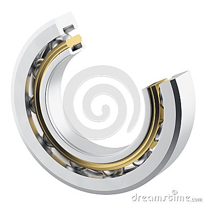 Realistic a sectional bearing with light scratches Stock Photo