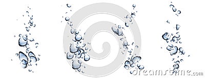 Realistic set of underwater bubbles splash Cartoon Illustration