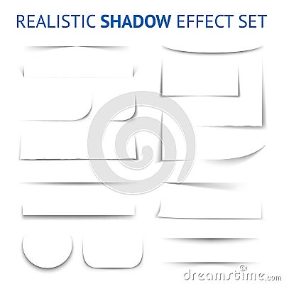 Realistic Shadow Effect Collection Vector Illustration