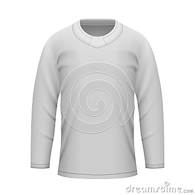 realistic shirt template with long sleeve for ice hoskey jersey Vector Illustration