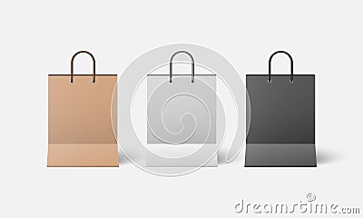 Realistic shopping bag mockup, vector Vector Illustration