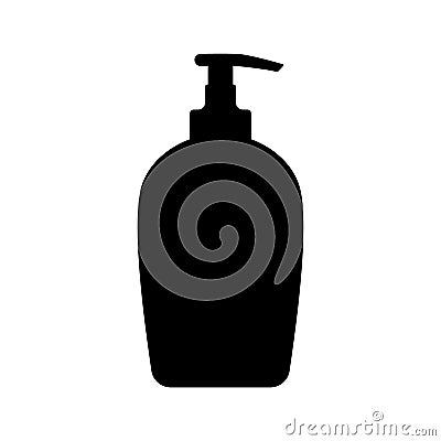 Realistic silhouette dispenser bottle. Illustration of cleanser, liquid soap, hand cream, shampoo, lotion. Flat isolated vector on Vector Illustration