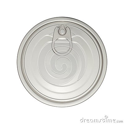 Realistic silver aluminium tin can lid Stock Photo