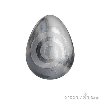 Silver Egg Isolated on white background Stock Photo