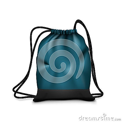 Realistic Simple Black Sport Backpack Bag Isolated Stock Photo