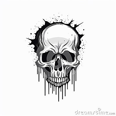 Realistic Skull Icon Stock Photo