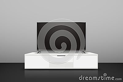 Realistic smart TV screen in modern style lcd, led panel. A huge blank display television mockup. Vector Illustration