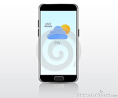 Mobile Weather Application Vector Illustration